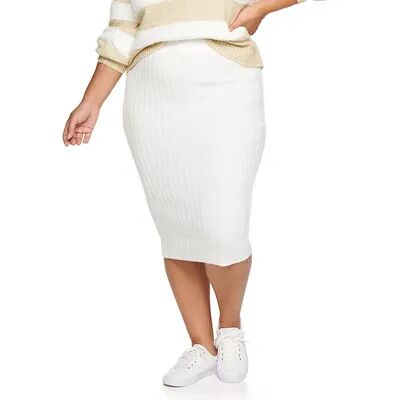 Sonoma Goods For Life Plus Size Sonoma Goods For Life x Lauren Lane Rib Sweater Skirt, Women's, Size: 3XL, White