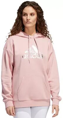 adidas Women's adidas Metallic Logo Hoodie, Size: Small, Med Pink