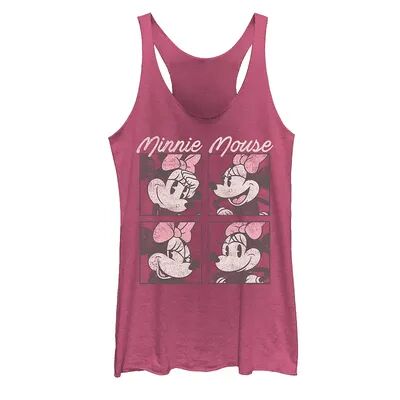 Disney s Mickey And Friends Minnie Mouse Vintage Box Up Juniors' Racerback Graphic Tank Top, Women's, Size: Large, Pink Ovrfl