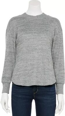 Sonoma Goods For Life Petite Sonoma Goods For Life Mockneck Waffle Top, Women's, Size: Medium Petite, Dark Grey