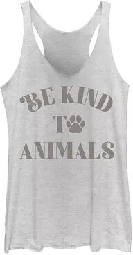 Unbranded Juniors' Fifth Sun Be Kind To Animals Text Tank, Girl's, Size: Small, White