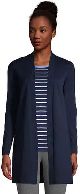 Lands' End Petite Lands' End Long Open-Front Cardigan Sweater, Women's, Size: Small Petite, Dark Blue