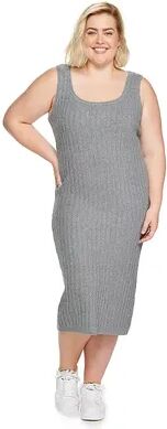 Sonoma Goods For Life Plus Size Sonoma Goods For Life x Lauren Lane Rib Sweater Dress, Women's, Size: 3XL, Med Grey