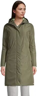 Lands' End Women's Lands' End Hooded Long Insulated Raincoat, Size: XS, Green