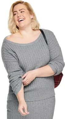 Sonoma Goods For Life Plus Size Sonoma Goods For Life x Lauren Lane Rib Drop Shoulder Sweater, Women's, Size: 3XL, Med Grey