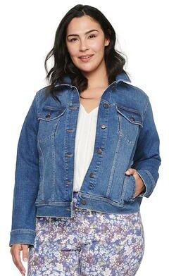 Sonoma Goods For Life Plus Size Sonoma Goods For Life Button Front Jean Jacket, Women's, Size: 3XL, Blue