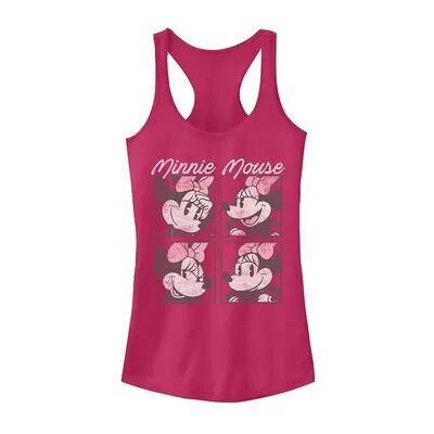 Disney s Mickey And Friends Minnie Mouse Vintage Box Up Juniors' Racerback Graphic Tank Top, Women's, Size: Large, Red