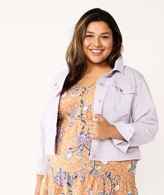 Sonoma Goods For Life Plus Size Sonoma Goods For Life Premium Over-Dyed Jacket, Women's, Size: 3XL, Lt Purple