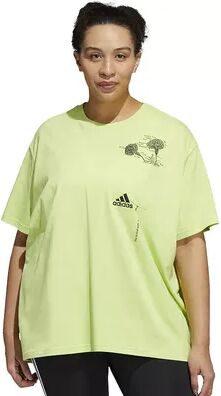 adidas Plus Size adidas Floral International Women's Day Pocket Tee, Size: 1XL, Med Green