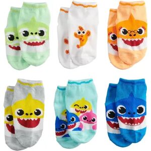 Licensed Character Toddler Boy Nickelodeon's Baby Shark 6 Pack Low-Cut Socks, Toddler Boy's, Size: 2T-4T