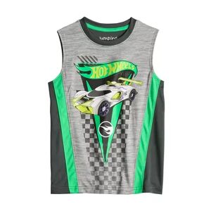 Jumping Beans Boys 4-12 Jumping Beans Hot Wheels Active Graphic Muscle Tank Top, Boy's, Size: 8, Dark Grey