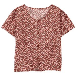 Carter's Girls 4-12 Carter's Floral Button-Front Top, Girl's, Size: 10, Brown Floral