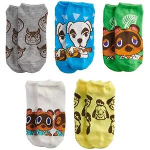 Licensed Character Boys Nintendo Animal Crossing 5-Pack No-Show Socks, Boy's, Size: 6-8 1/2, Blue