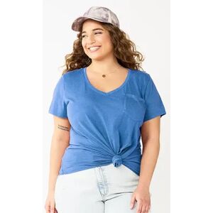 SO Juniors' Plus Size SO Relaxed Pocket Tee, Girl's, Size: 3XL, Dark Blue