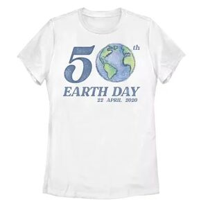 Unbranded Juniors' 50th Earth Day 22 April 2020 Tee, Girl's, Size: Large, White