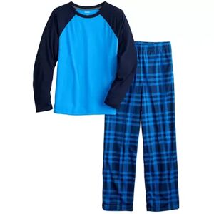 Sonoma Goods For Life Boys 5-16 Sonoma Goods For Life Raglan Top & Pants Pajama Set, Boy's, Size: 10-12HUSKY, Dark Blue
