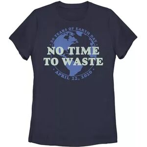 Unbranded Juniors' Earth Day 50 Years No Time To Waste Tee, Girl's, Size: Medium, Blue