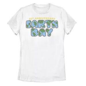 Unbranded Juniors' Earth Day 50th Anniversary Tee, Girl's, Size: Medium, White