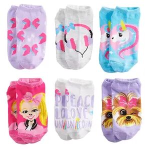 Licensed Character Girls Nickelodeon JoJo Siwa 6-Pack No-Show Socks, Girl's, Size: 6-8 1/2, Blue