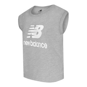New Balance Girls 7-16 New Balance Flying Logo Boxy Tee, Girl's, Size: Small, Med Grey
