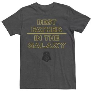 Licensed Character Men's Star Wars Darth Vader Best Father Helmet Tee, Size: Small, Dark Grey