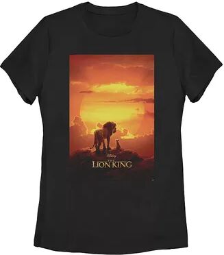 Licensed Character Juniors' Disney's The Lion King Pride Rock Mufasa Simba Movie Poster Tee Shirt, Girl's, Size: XXL, Black