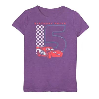 Licensed Character Girls 7-16 Disney/Pixar's Cars 5th Birthday Racer McQueen Tee, Girl's, Size: XL, Purple