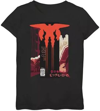 Licensed Character Girls 7-16 Disney's Big Hero 6 TV Series Baymax Take Flight Tee, Girl's, Size: XL, Black