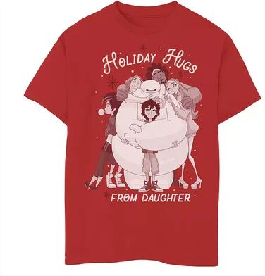 Disney s Big Hero 6 Boys 8-20 Holiday Hugs From Daughter Graphic Tee, Boy's, Size: Medium, Red