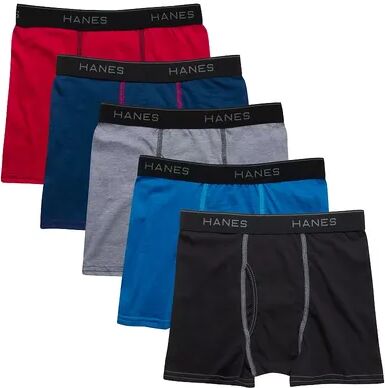 Hanes Boys 6-20 Hanes Ultimate 5-Pack Super Soft Lightweight Boxer Briefs, Boy's, Size: XL, Multicolor