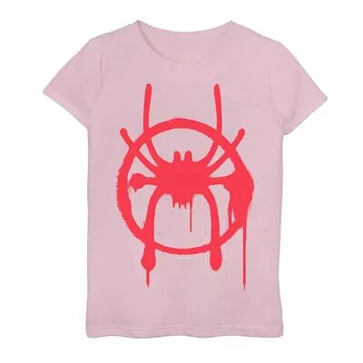 Licensed Character Girls 7-16 Marvel Spider-Man: Into The Spider-Verse Logo Tag Tee, Girl's, Size: Large, Pink