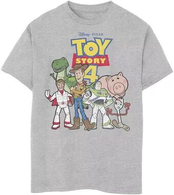 Disney / Pixar Toy Story 4 Boys 8-20 New Group Shot Movie Logo Poster Graphic Tee, Boy's, Size: Small, Med Grey