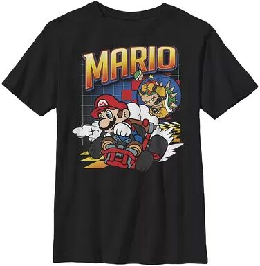 Licensed Character Boys 8-20 Nintendo Mario Kart Bowser Mario Racing Graphic Tee, Boy's, Size: Large, Black