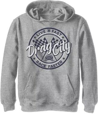 Disney / Pixar Cars Boys 8-20 Drag City Circle Logo Pullover Hoodie, Boy's, Size: Medium, Med Grey