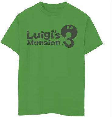 Licensed Character Boys 8-20 Nintendo Luigi's Mansion 3 Simple Game Logo Graphic Tee, Boy's, Size: XL, Green