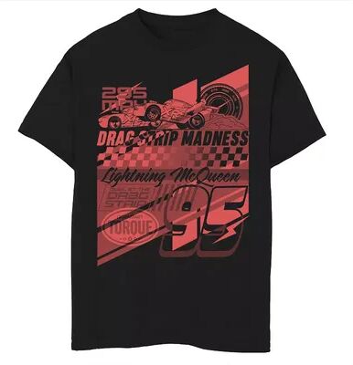 Disney / Pixar Cars Boys 8-20 McQueen Drag Strip Poster Graphic Tee, Boy's, Size: XS, Black