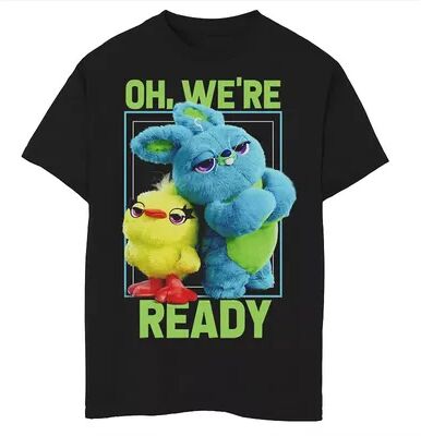 Disney / Pixar Toy Story 4 Boys 8-20 Ducky & Bunny Oh, We're Ready Graphic Tee, Boy's, Size: Medium, Black