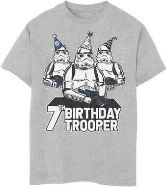 Star Wars Boys 8-20 Star Wars Stormtrooper Party Hats Trio 7th Birthday Trooper Graphic Tee, Boy's, Size: XS, Med Grey