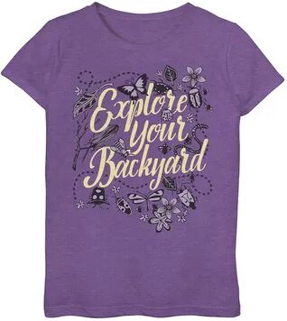 Licensed Character Girls 7-16 Explore Your Backyard Bugs And Flowers Bundle Graphic Tee, Girl's, Size: XL, Purple