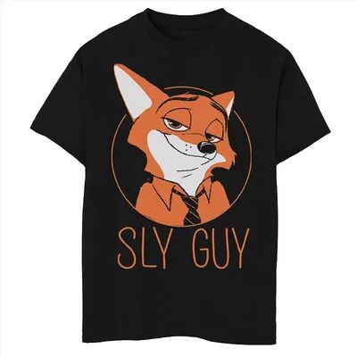 Disney s Zootopia Boys 8-20 Nick Wilde Sly Guy Fox Graphic Tee, Boy's, Size: Large, Black