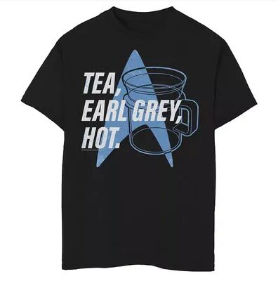 Licensed Character Boys 8-20 Star Trek Next Generation Tea Earl Grey Graphic Tee, Boy's, Size: Large, Black