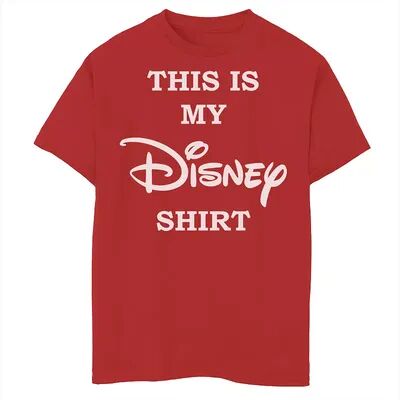 Disney Boys 8-20 This Is My Disney Shirt Chest Logo Tee, Boy's, Size: Medium, Red