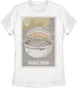 Disney Juniors' Star Wars The Mandalorian The Child aka Baby Yoda Poster Graphic Tee, Girl's, Size: Medium, White