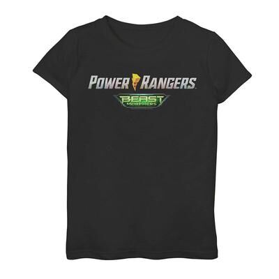 Licensed Character Girls 7-16 Power Rangers Beast Morphers Logo Tee, Girl's, Size: Small, Black