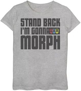 Licensed Character Girls 7-16 Power Rangers Stand Back I'm Gonna Morph Tee, Girl's, Size: XL, Grey