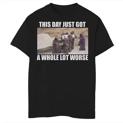 Star Wars Boys 8-20 Star Wars This Day Just Got A Whole Lot Worse Graphic Tee, Boy's, Size: Small, Black