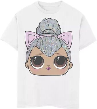 L.O.L. Surprise! Boys 8-20 LOL Surprise Kitty Queen Big Face Graphic Tee, Boy's, Size: Medium, White