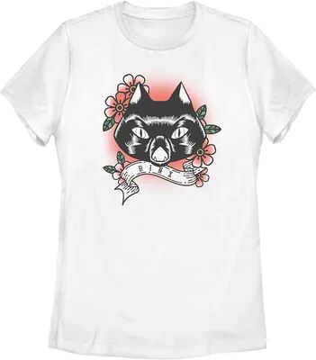 Disney Juniors' Disney Hocus Pocus Binx Tattoo Style Head Shot Tee, Girl's, Size: XXL, White