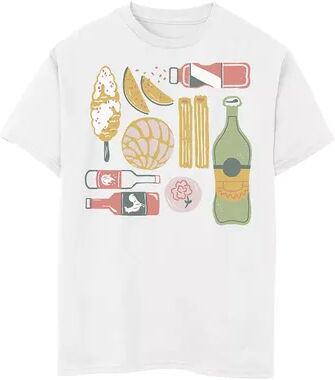 Licensed Character Boys 8-20 Gonzales Los Escencials Food And Drink Grid Tee, Boy's, Size: Large, White