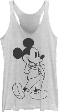 Licensed Character Juniors' Disney Mickey Mouse Formal Outfit Tank, Girl's, Size: XL, White